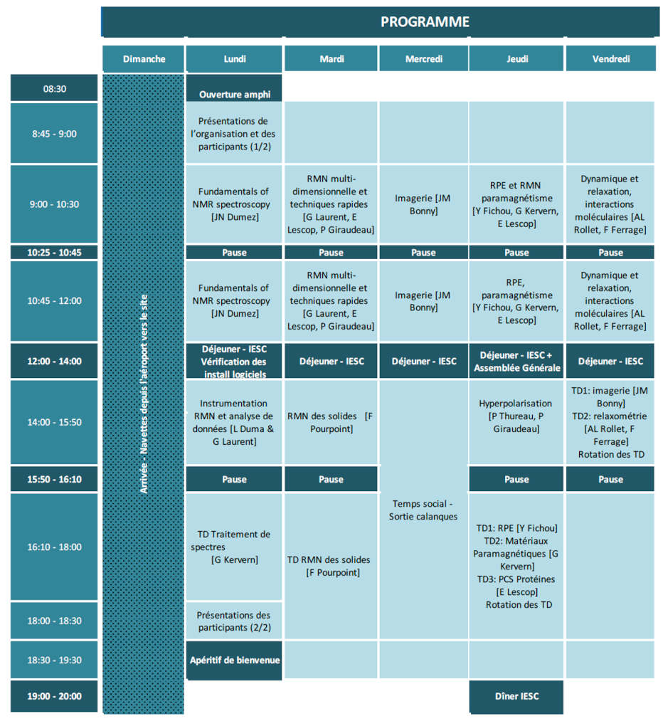 Programme Ecole Cargese